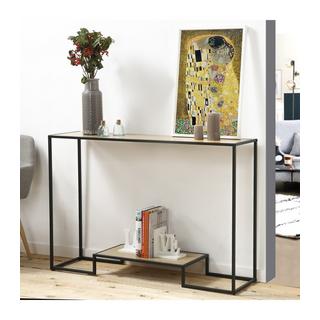 Calicosy Console moderne 2 niveaux décor chêne L120cm  