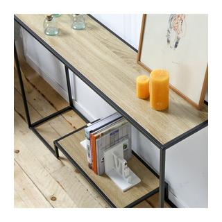Calicosy Console moderne 2 niveaux décor chêne L120cm  