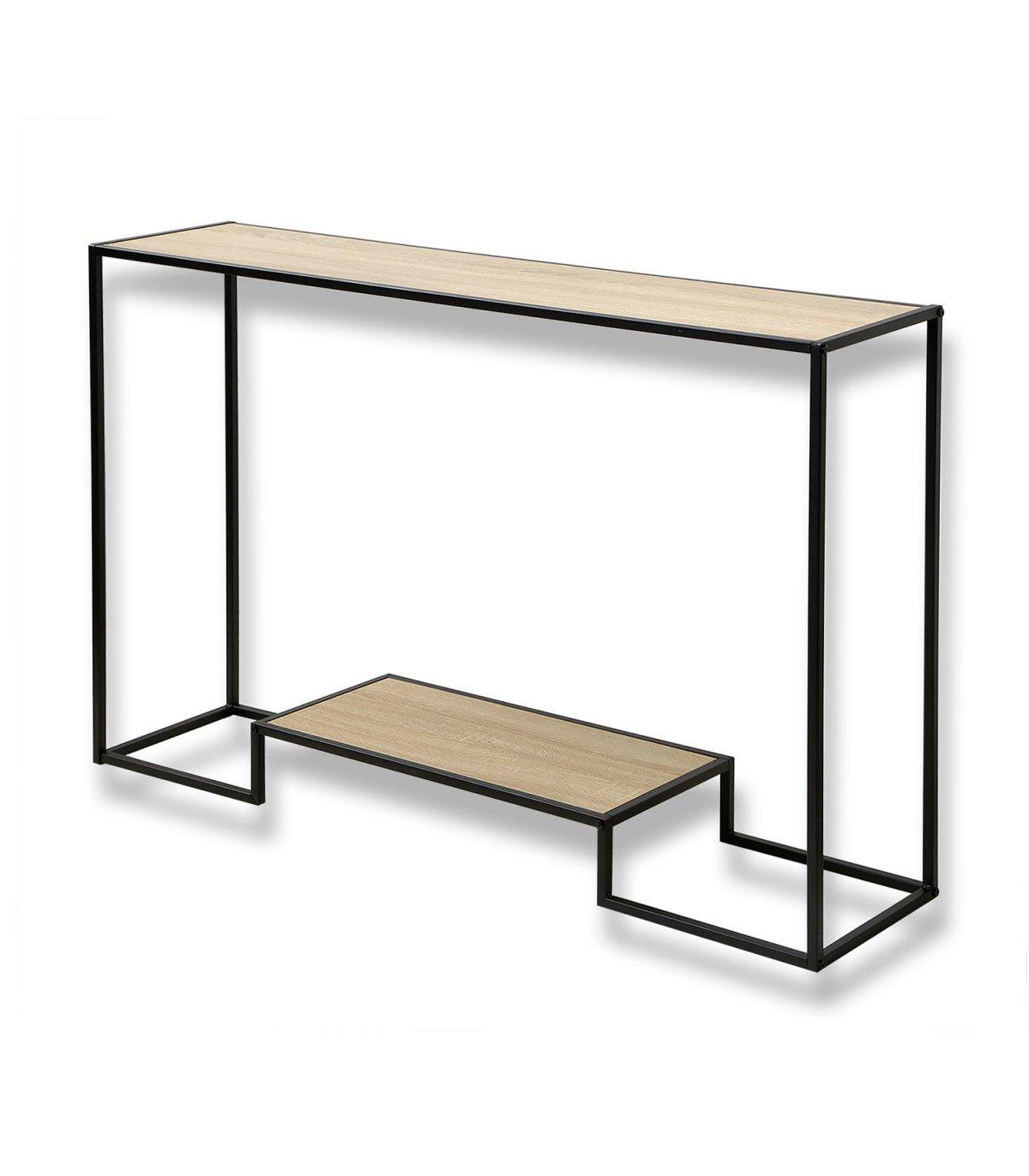 Casâme Console moderne 2 niveaux décor chêne  