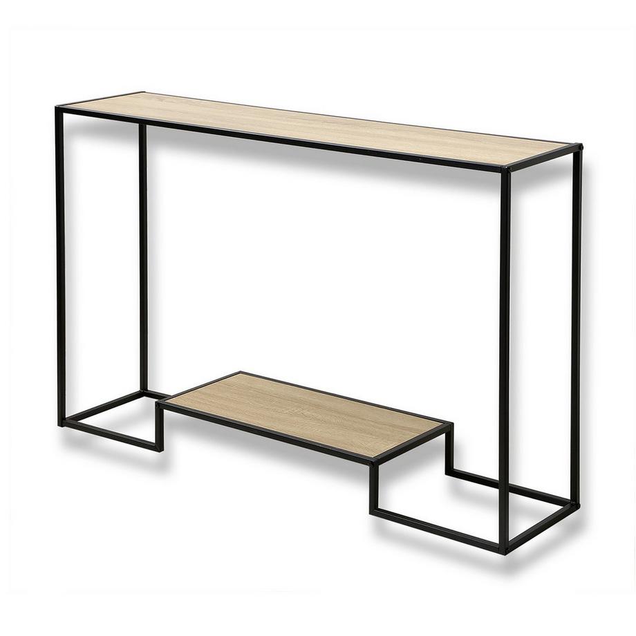 Calicosy Console moderne 2 niveaux décor chêne L120cm  