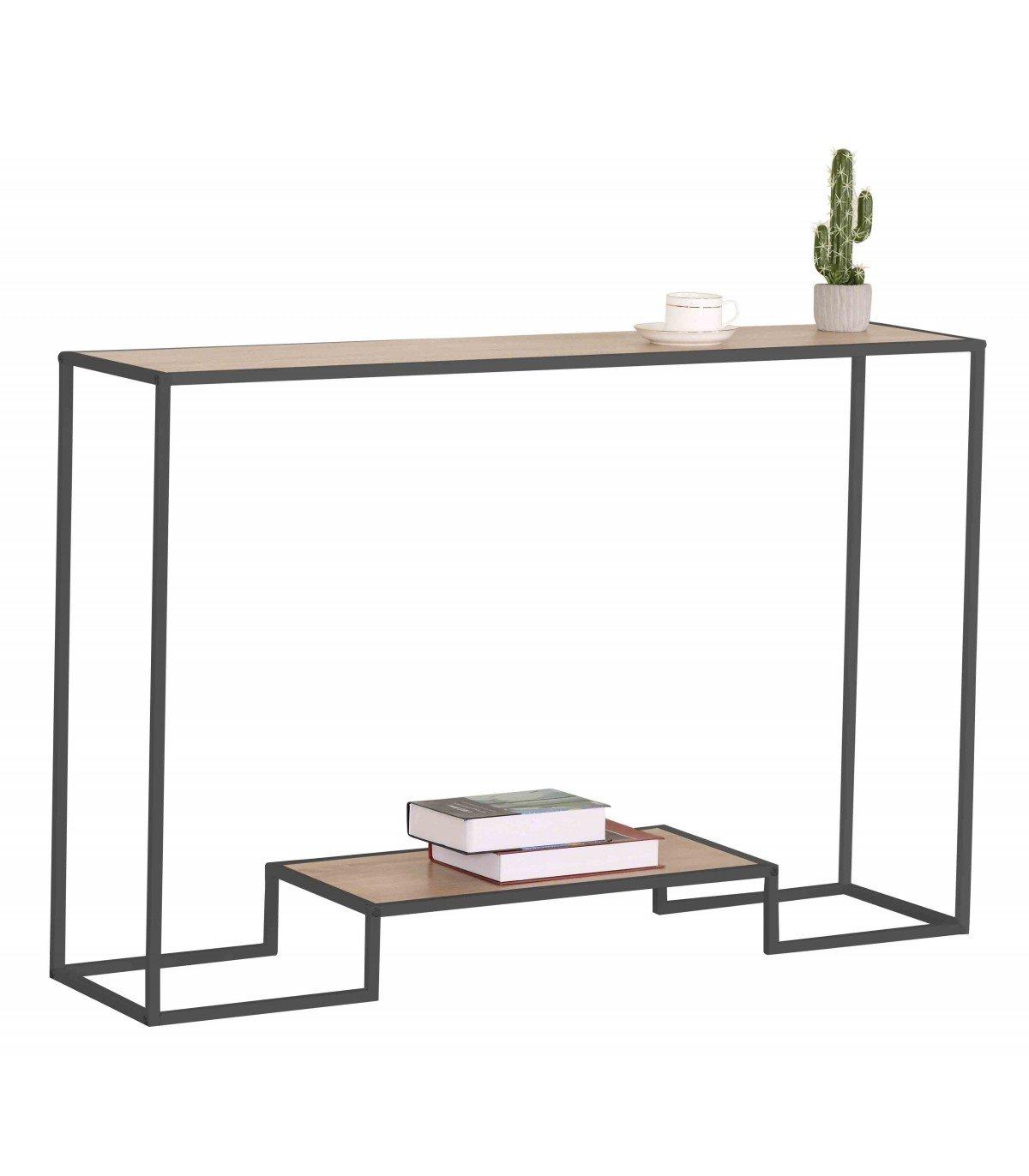 Casâme Console moderne 2 niveaux décor chêne  