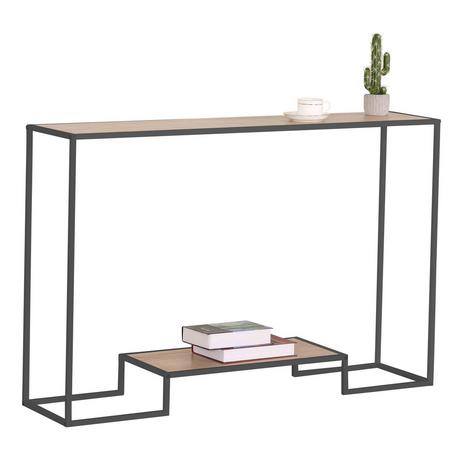 Calicosy Console moderne 2 niveaux décor chêne L120cm  