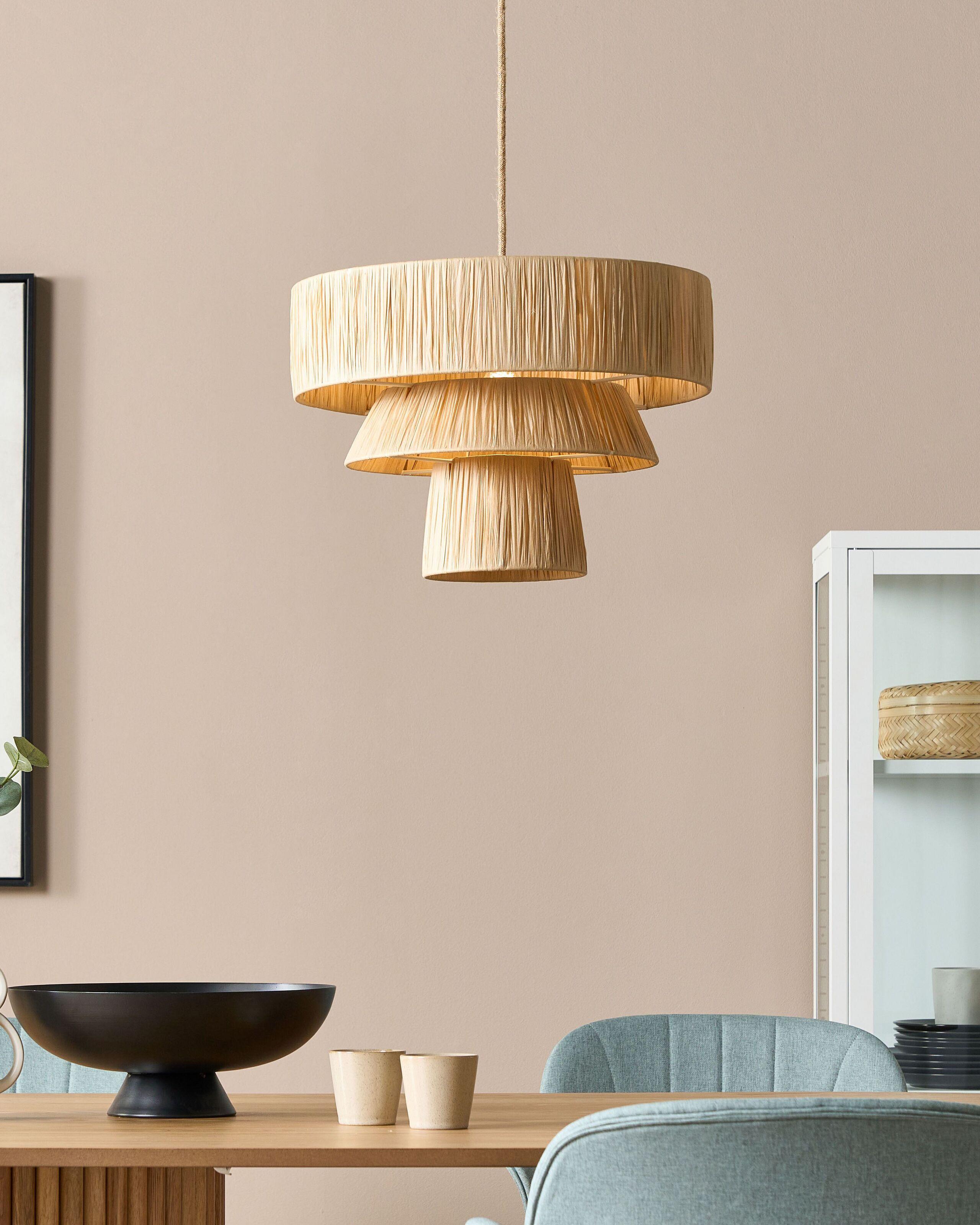 Beliani Lampe suspension en Papier Boho CHAMBO  