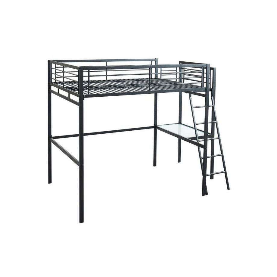 Vente-unique Lit mezzanine CASUAL II plateforme bureau + matelas  