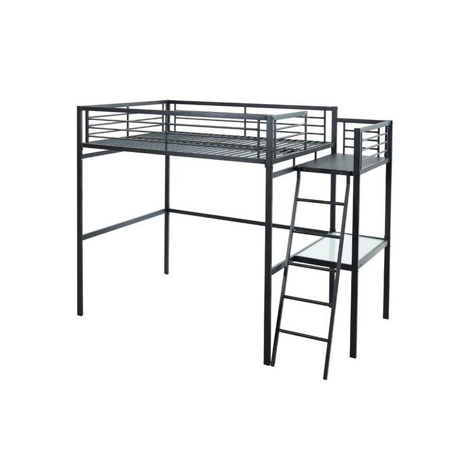 Vente-unique Lit mezzanine CASUAL II plateforme bureau + matelas  