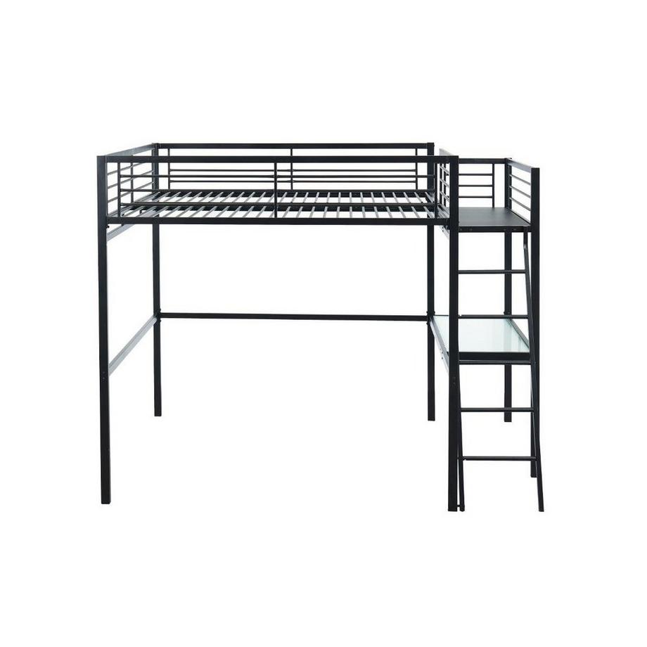 Vente-unique Lit mezzanine CASUAL II plateforme bureau + matelas  