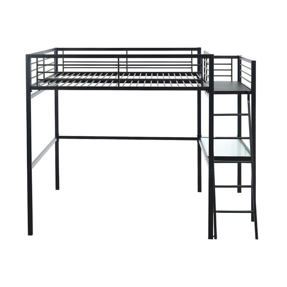 Vente-unique Lit mezzanine CASUAL II plateforme bureau + matelas  