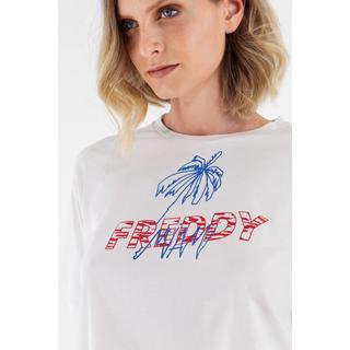 FREDDY T-Shirt Corta Maniche Corte con Stampa Palma  