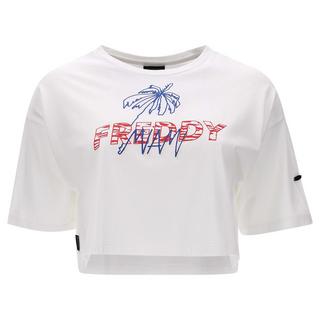 FREDDY T-Shirt Corta Maniche Corte con Stampa Palma  