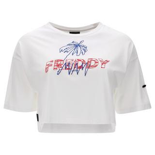 FREDDY T-Shirt Corta Maniche Corte con Stampa Palma  