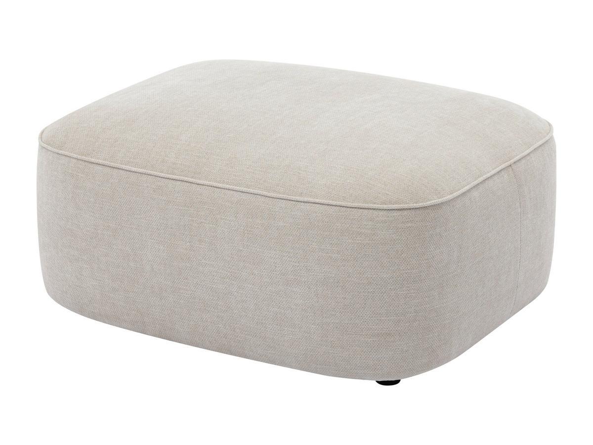 Vente-unique Ecksofa & Hocker - Ecke links - Strukturstoff - Beige - POMIANGO  