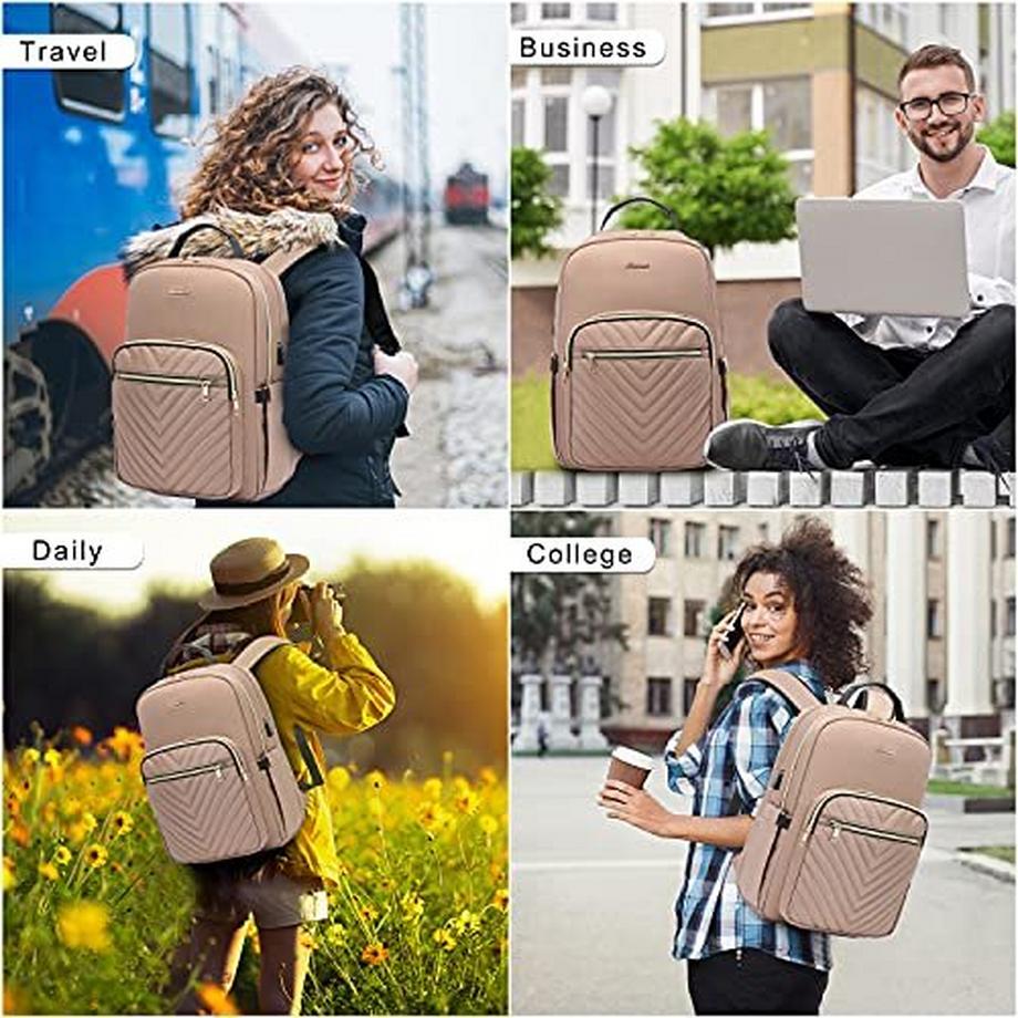 Only-bags.store Sac à Dos pour Ordinateur Portable 15.6 Pouces Sac à Dos Scolaire Étanche avec Compartiment pour Ordinateur Portable Port de Chargement USB  