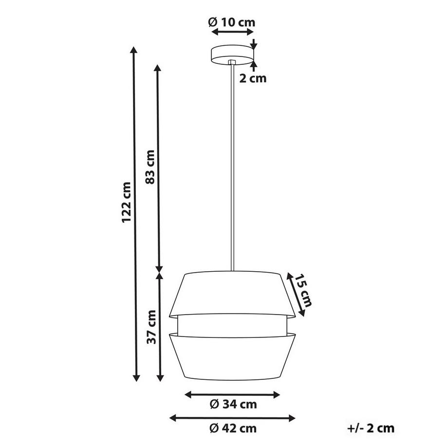 Beliani Lampe suspension en Lin synthétique  ATOYAC  
