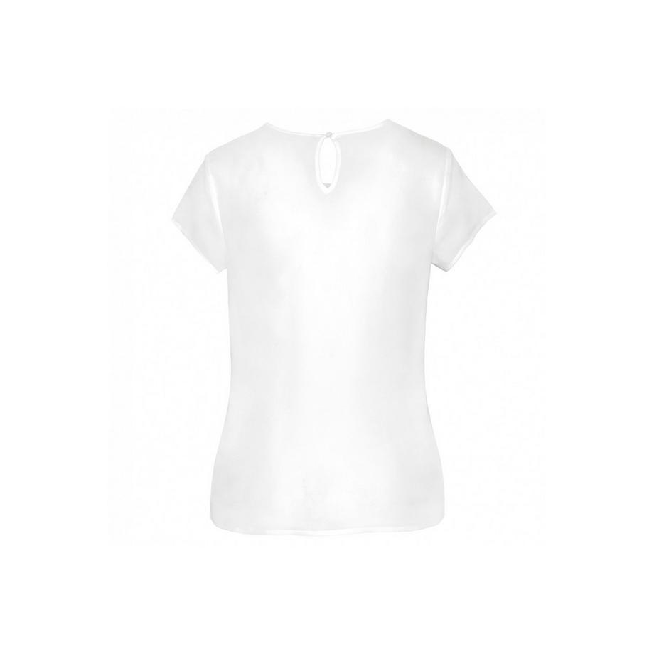 Kariban Krepp Bluse Kurzarm Rundhals  