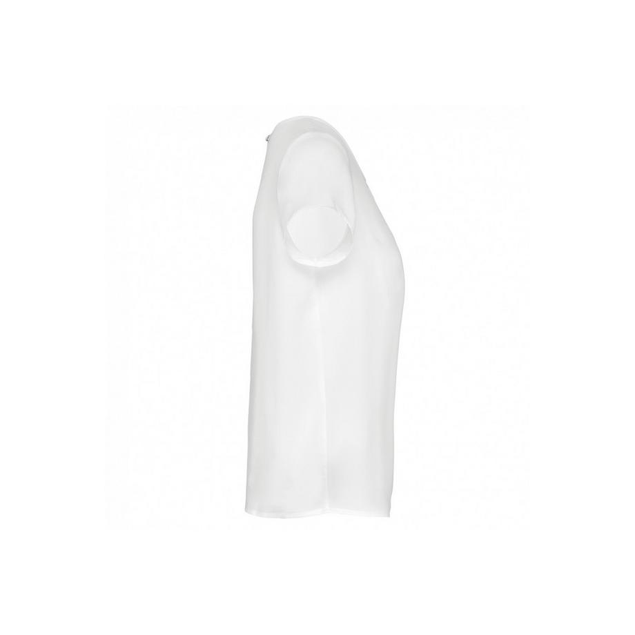 Kariban Krepp Bluse Kurzarm Rundhals  