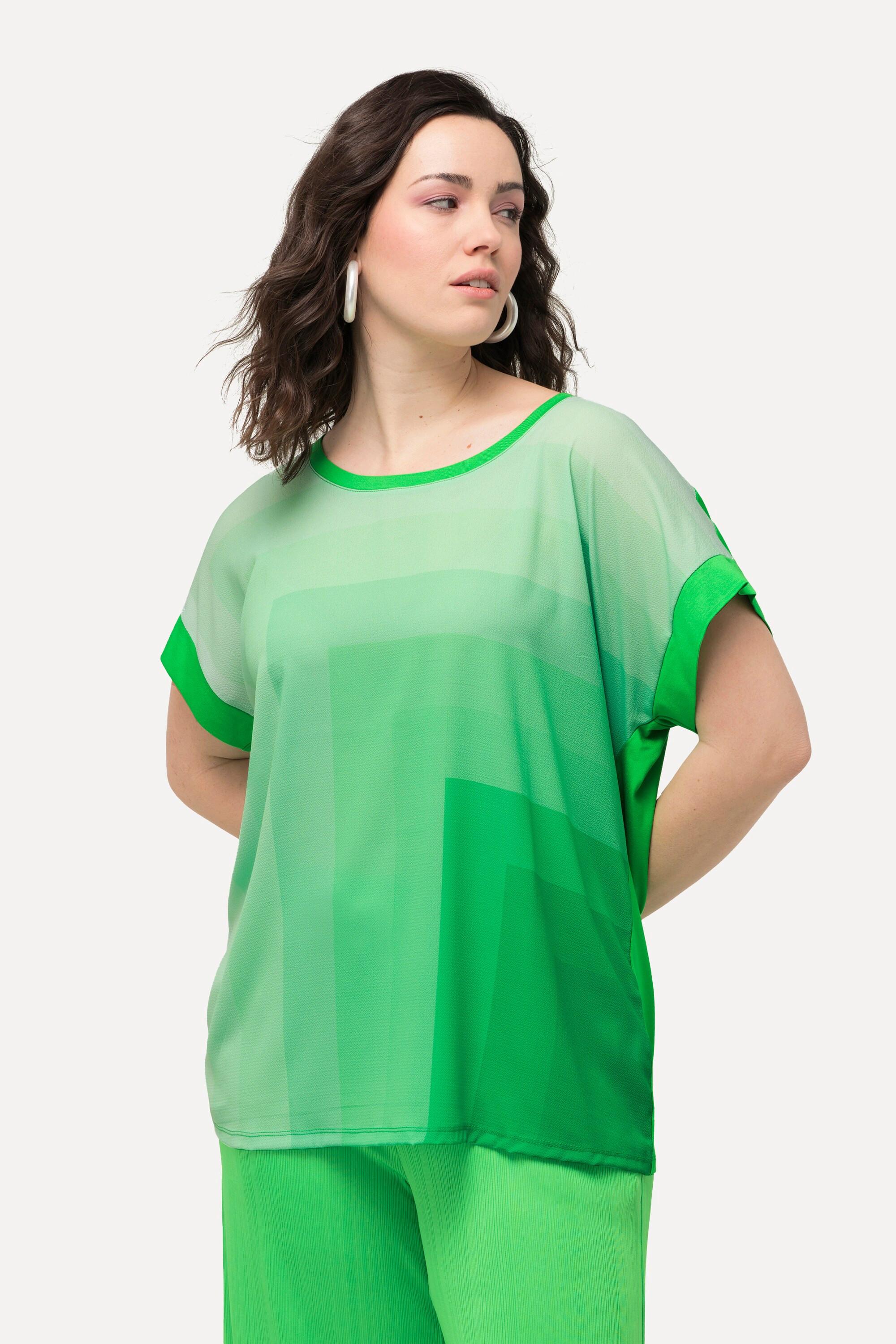 Ulla Popken  Maglia dal taglio oversize con scollo a girocollo e mezze maniche 