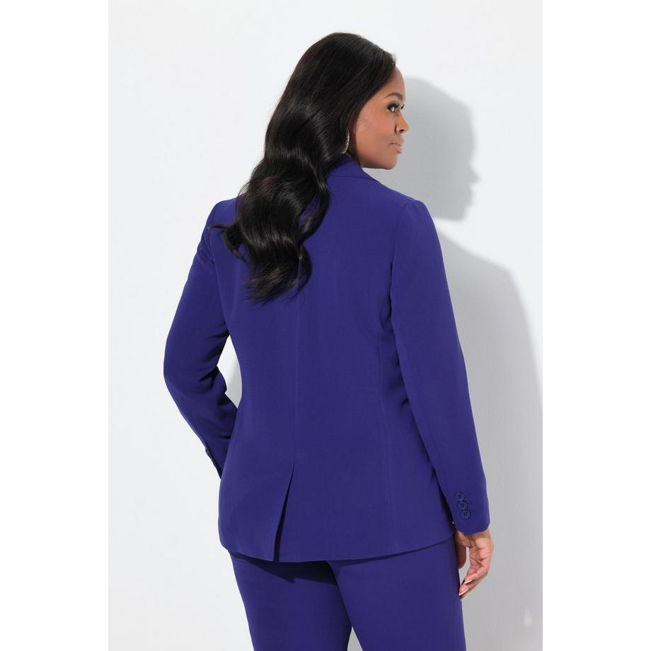 Ulla Popken Blazer Col Revers Poches Rabat Fermeture Bouton  