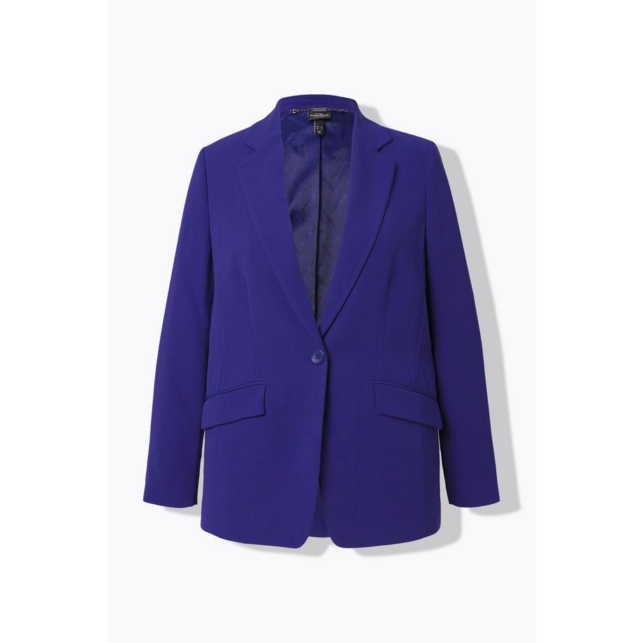Ulla Popken Blazer Col Revers Poches Rabat Fermeture Bouton  