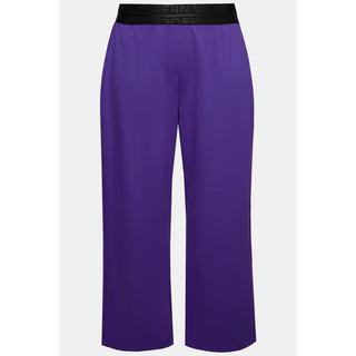 Ulla Popken  Pantalon en molleton, coupe plus courte, jambe large et taille élastique 