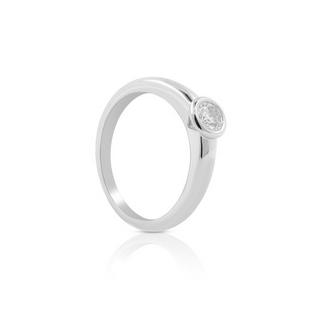 MUAU Schmuck  Bague Solitaire Diamant 0.30ct. or blanc 750 