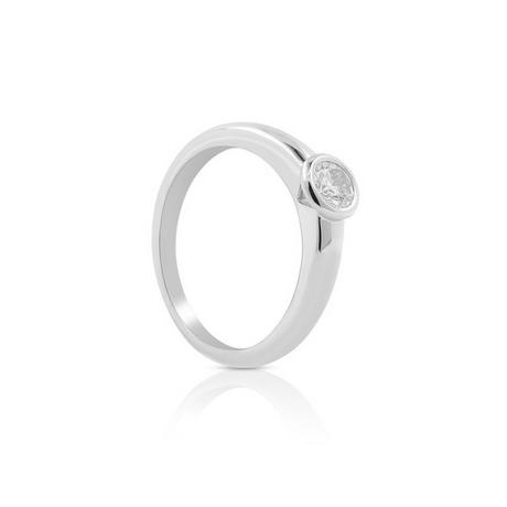 MUAU Schmuck  Bague Solitaire Diamant 0.30ct. or blanc 750 