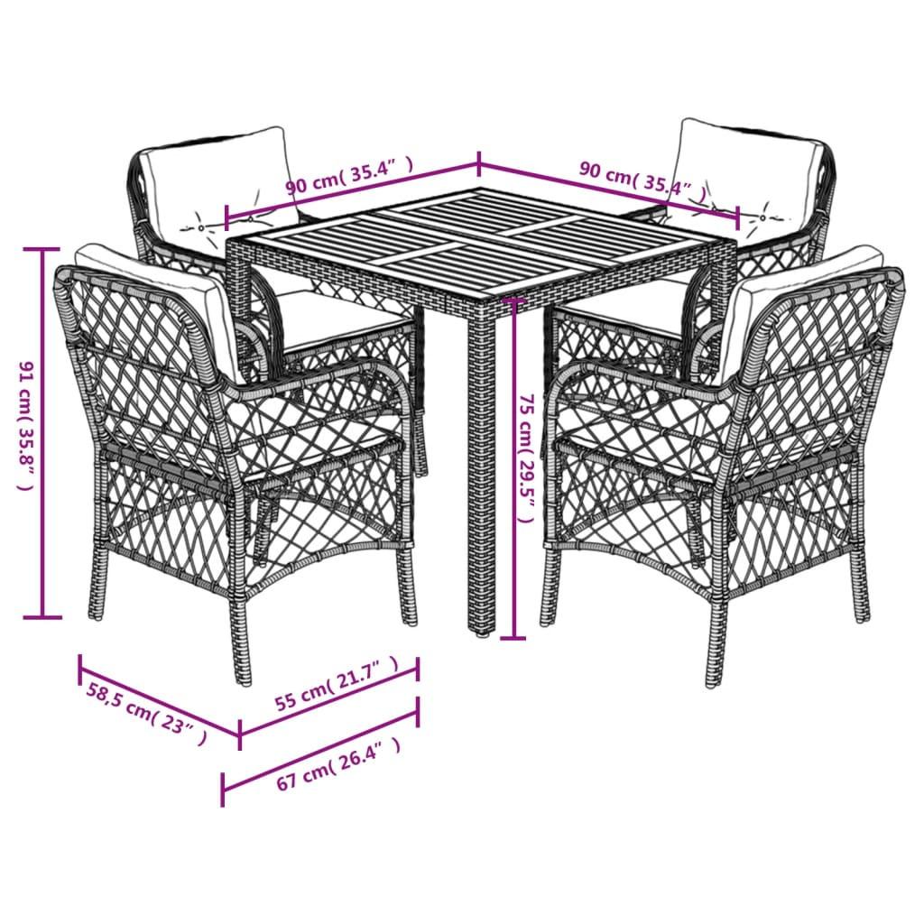 VidaXL Garten essgruppe poly-rattan  