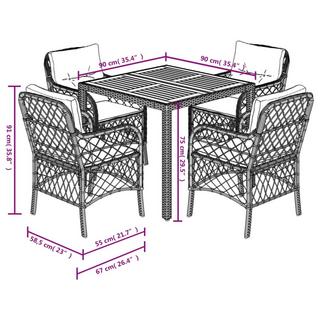 VidaXL Garten essgruppe poly-rattan  