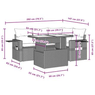 VidaXL Garten sofagarnitur poly-rattan  