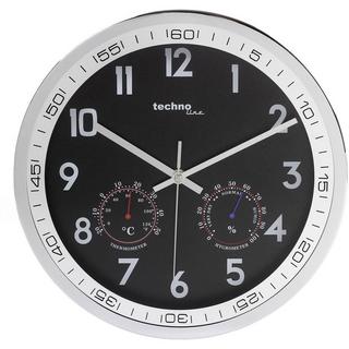 Techno Line Wanduhr mit Temperatur- und Luftfeuchteanzeige  