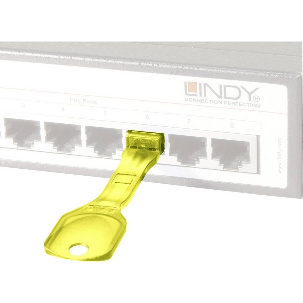 LINDY  RJ45 Port Schloss (10 Stück) mit Schlüssel: Code 