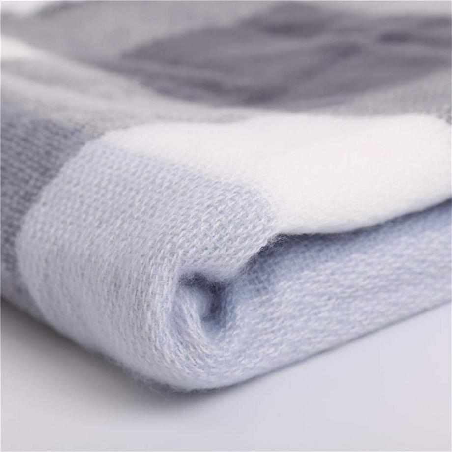 Only-bags.store Sciarpa Spessa a Maglia Quadri Poncho  