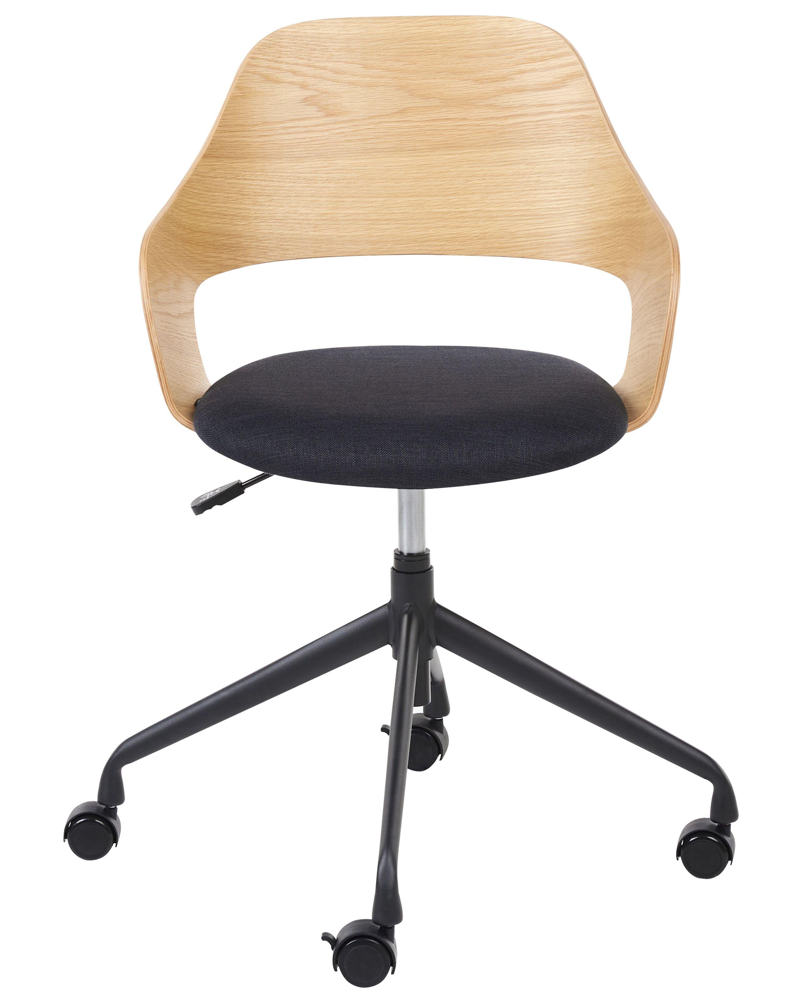 Beliani Chaise de bureau en Lin synthétique Rétro NOVATO  