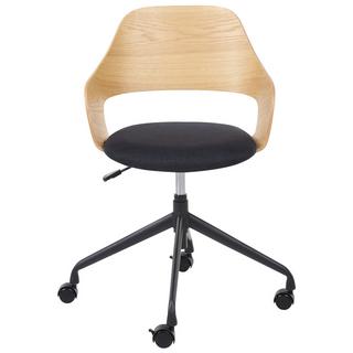 Beliani Chaise de bureau en Lin synthétique Rétro NOVATO  