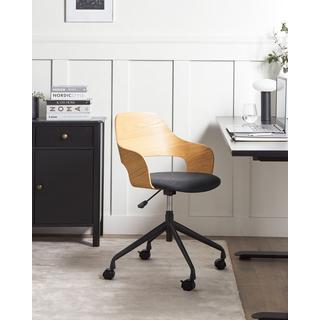 Beliani Chaise de bureau en Lin synthétique Rétro NOVATO  