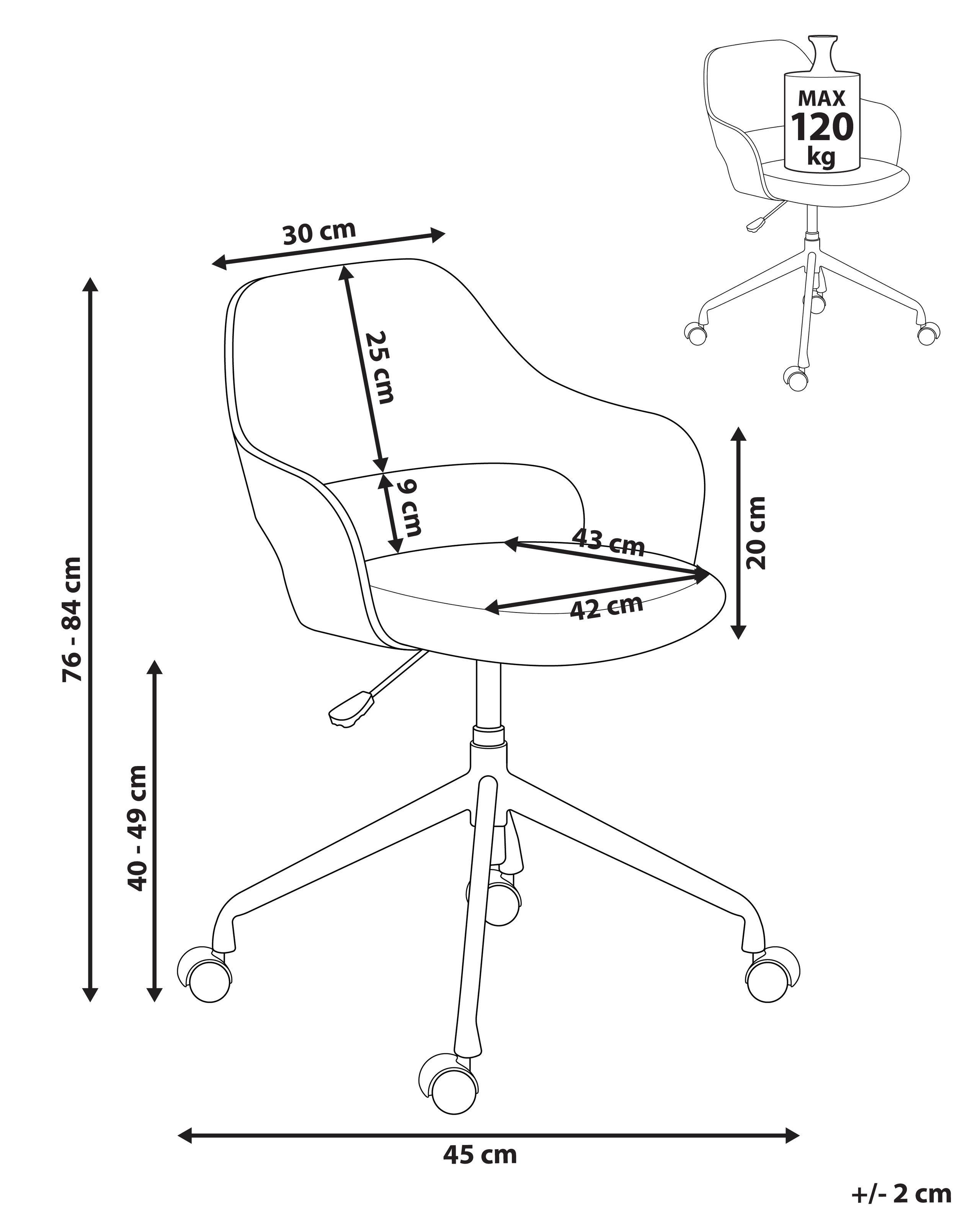 Beliani Chaise de bureau en Lin synthétique Rétro NOVATO  