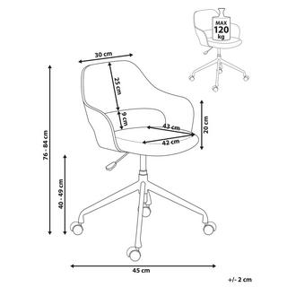 Beliani Chaise de bureau en Lin synthétique Rétro NOVATO  