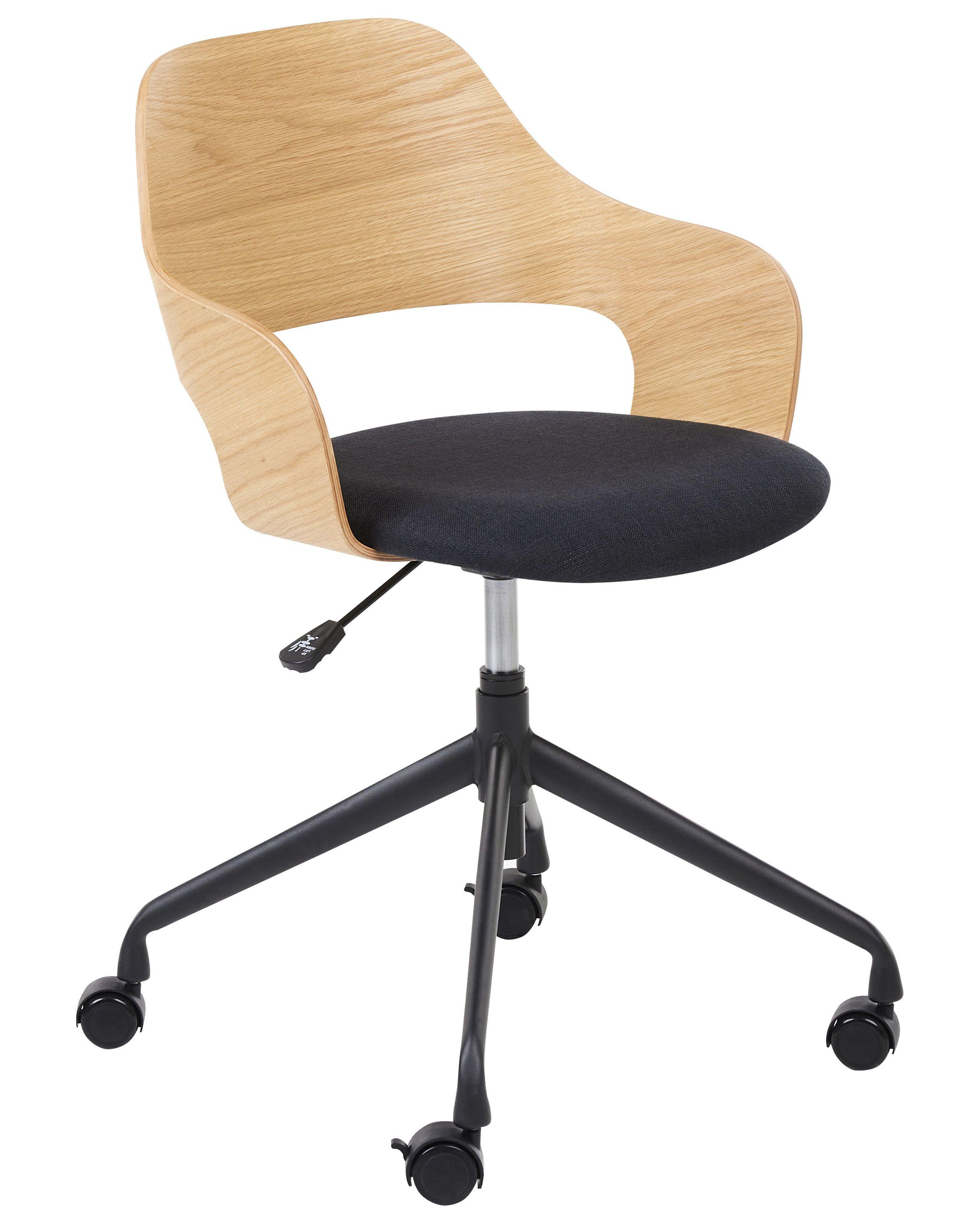 Beliani Chaise de bureau en Lin synthétique Rétro NOVATO  