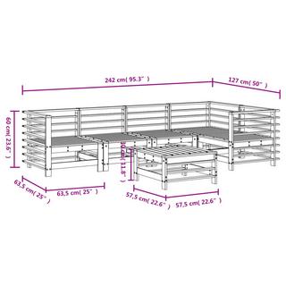 VidaXL set mobili da giardino Legno di pino  