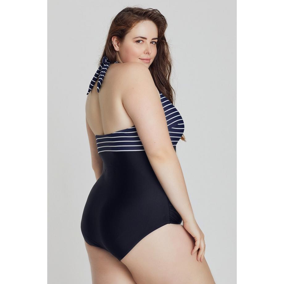 Ulla Popken Bellieva Costume da Bagno Premaman a Righe Coppe Morbide  