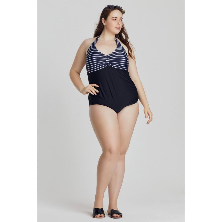 Ulla Popken Bellieva Costume da Bagno Premaman a Righe Coppe Morbide  