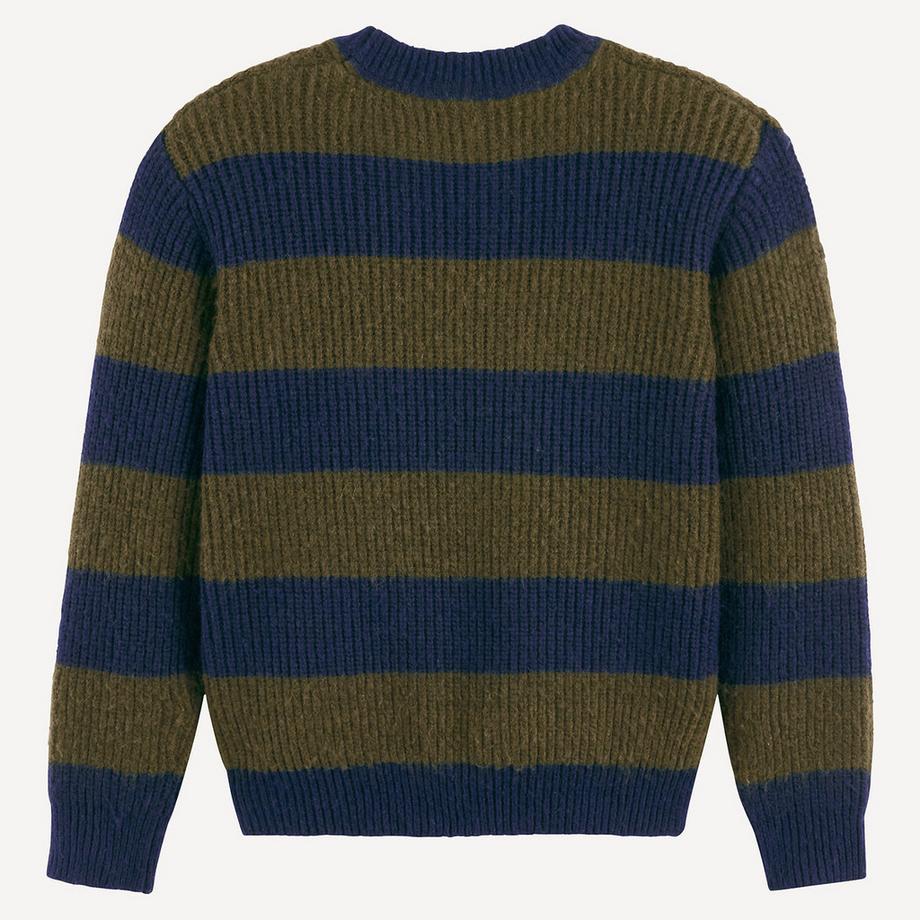 La Redoute Collections  Gestreifter Rundhals-Pullover aus rustikalem Strick 