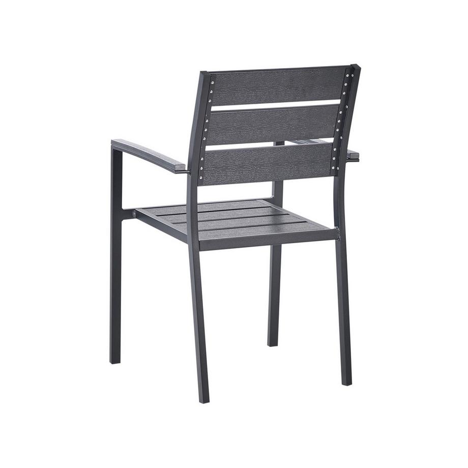 Beliani Salle à manger de jardin avec chaises en Bois synthétique Industriel VERNIO  