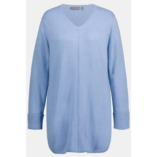 Ulla Popken  Pullover, edler Wollmix, Biese, V-Ausschnitt, Langarm 