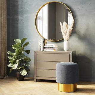 KARE Design Hocker Cherry Lina hellbau brass rund 35  