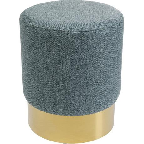 KARE Design Tabouret Cherry Lina laiton bleu clair rond 35  