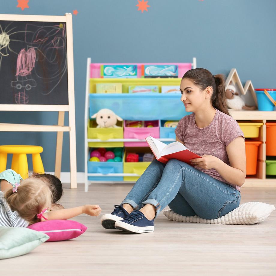 Northix Kinderbücherregal mit 6 Boxen  