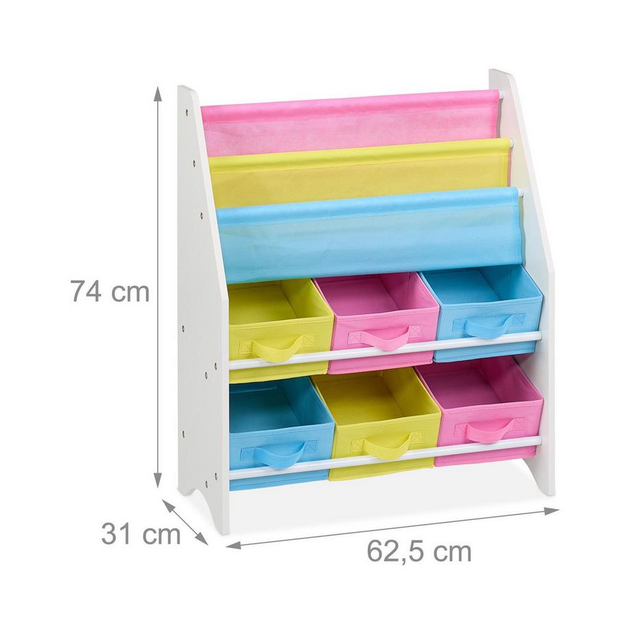 Northix Kinderbücherregal mit 6 Boxen  