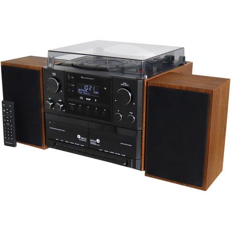 soundmaster  Centro musicale stereo MCD5600 con radio DAB+/FM, CD/MP3, giradischi, doppia cassetta, USB, Bluetooth 