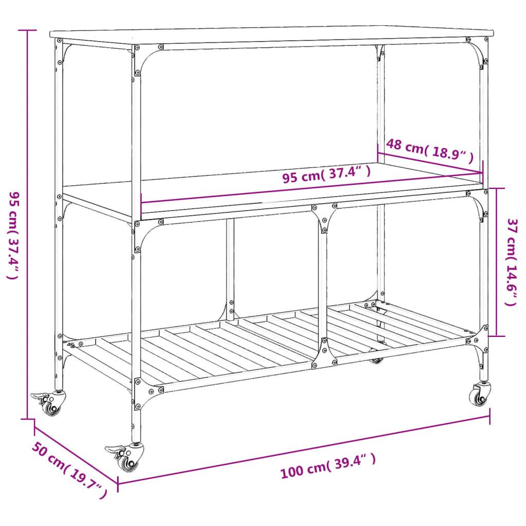 VidaXL Chariot de cuisine bois d'ingénierie  