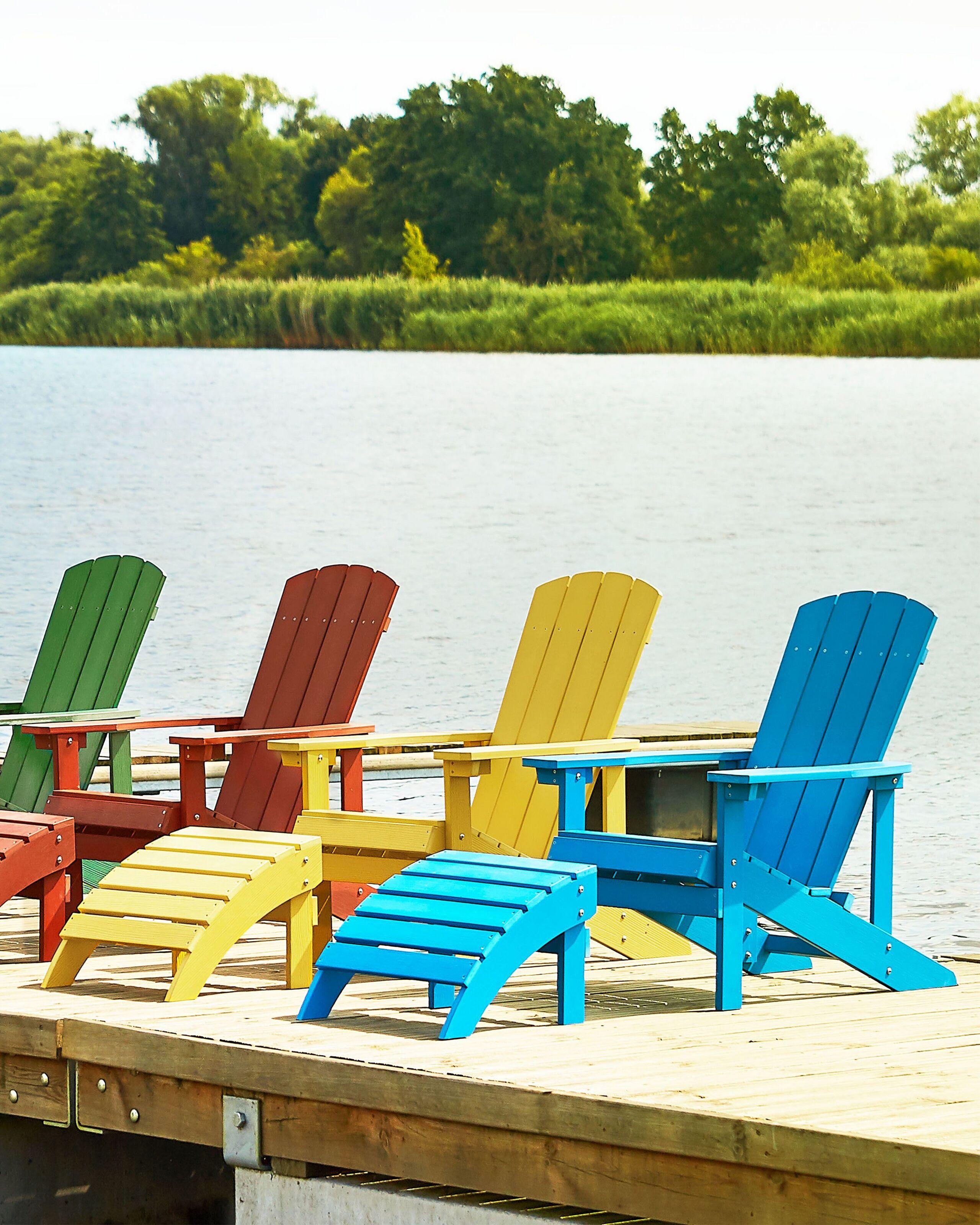 Beliani Chaise avec repose-pied en Bois synthétique Rétro ADIRONDACK  